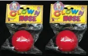 HALLOWEEN RED CLOWN NOSES FOAM NOSE BIG 2" LOT 2 CIRCUS ADULT CHILDREN HOSPITAL
