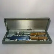 2 Rare SATO SHOJI KK Stainless BAMBOOK STEAK KNIFE SET, UNUSED w Original Box