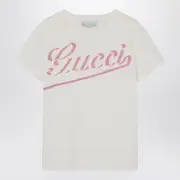 [GUCCI] White T-shirt with logo print 6 Y White