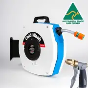 Retractable Cold Wash Water Hose Reel 20m Trigger Spray AUSTRALIAN MADE AK Reels
