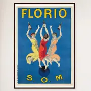 Galrie Stunning Florio S.O.M. Vintage Art Nouveau Poster by Leonetto Cappiello Home, Black Frame, A0 84 x 119cm (33 x 47inch)