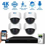 8 Channel 4 X 4K 8MP Face/Human/Car Detection AI PoE Dome Security Camera System