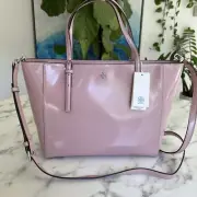NWT Tory Burch Emerson Small Tote Clay Pink Patent Leather Shoulder Bag $428