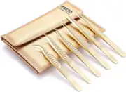 FEITA Eyelash Extension Tweezer Set Gold Lash Applicator Tool - Precision Las...