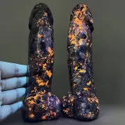 6.5" Natural Flame's stone genital massage Quartz Carved Crystal Healing 2pcs
