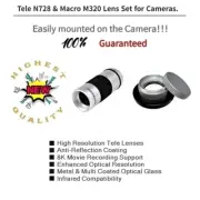 Tele N728 & Macro M320 lens set for Canon EF-M 15-45mm Lens [Filter Size 49mm]