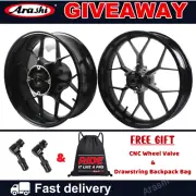 For Honda CBR600RR 2007 - 2022 Black Front Rear Wheel Rim and Wheel Valves