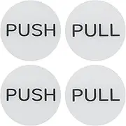 uxcell 2Set Push Pull Door Stickers, 3in Push and Pull Signs Plate Acrylic Vertical Self-Adhesive for Doors Glass Window Business Stores, Round, Silver