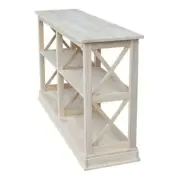 International Concepts Entryway Table Coastal Farmhouse Rectangle Wood Brown
