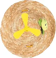 PERSELOSO 1pc Hat with Creative Decorations Breathable Sun Blocking Woven Cap for Cats and Dogs for Daily Wear Parties and Photo Props Bee