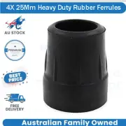 Qty: 4X 25Mm Heavy Duty Rubber Ferrules Tips for Walking Sticks Crutches Zimmer