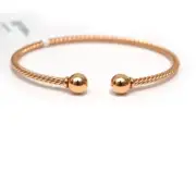 NWT DAVID YURMAN Ladies Solari Cablespira 18K Rose Gold Cuff Bracelet Medium