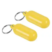 2pcs Floating Keychain, Marine Sailing Key Chain Buoyant Keyrings, Yellow