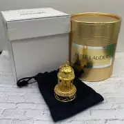 New 1998 Estee Lauder Pink Gilded Rhinestones Gold Bird Cage Solid Perfume~Rare
