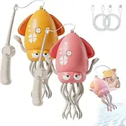 Electric Dancing Octopus Toy, Auto-Avoid Octopus Crawling Dancing Toy with Led & Music, Electric Automatic Obstacle Avoidance Octopus, USB Rechargeable (Pink+Yellow)