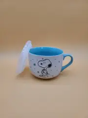 Peanuts Snoopy Soup Coffee Cup Mug With Vented Lid Gibson - Color Turquoise