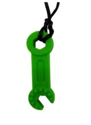 Brand New Sensory Chew Teether Necklace Chewellery Green Spanner Wrench