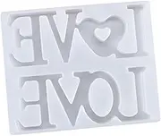 Hohopeti 1pc Love Silicone Mold Epoxy Keychain Hanging Tags Mold Hanging Decorative DIY Mold Manual DIY Mold Keychain Molds English Love Letters Mold DIY Epoxy Cake Mold White