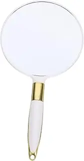 Baluue 1pc Makeup Mirror Dresser Mirror Vanity Mirror Round Mirror Handheld Cosmetic Mirror Handle Hand Cosmetic Mirror Makeup Hand Mirror Mirror for Women Round Pocket Mirror White