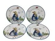 Easter Beatrix Potter Peter Rabbit Plates Dessert/ Salad Set 4 piece New