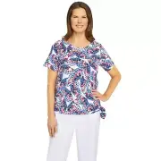 Alfred Dunner Land Of The Free Butterfly Tie Hem Tee Shirt Petite 27953TV