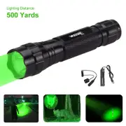 500 Yards Green LED Flashlight Hunting Varmint Hog Torch Waterproof Portable