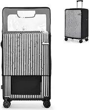 [oscaurt] Luggage Cover Travel Suitcase Protector, No Disassembly Clear PVC Luggage Covers for Suitcase Transparent Protector, Black-NEW, 24 inch