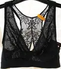 BALI Comfort Revolution Plunge Racer-Back Bra BLACK SMALL with Adjustable Band