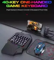 T-Wolf One Handed Gaming Keyboard Mouse Converter Mobile Game Backlight