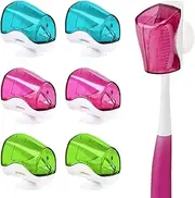 Toothbrush Holder With Suction Cup, Wall Mounted Cover Case, Portable Travel Holder for Home, Outdoor & Camping (6PCS)
