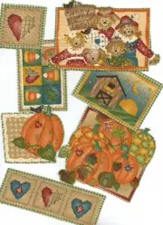 7 Fall Country Pumpkin Patches - Iron On Fabric Appliques Autumn