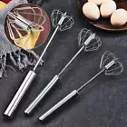 Semi-Automatic Whisk Stainless Steel Egg Whisk Manual Mixer Stirrer Tool Kitchen