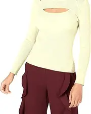 [bar III] Womens Cutout Ribbed Pullover Sweater