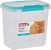 Décor Match-ups Clips | Food Storage Pantry Container | Ideal for Meal Prep | BPA Free | Dishwasher, Freezer & Microwave Safe, Polypropylene, Clear/Blue, 2.3L, 232000-004