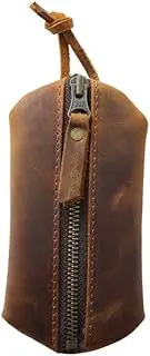 [Zyuzles] 1PCS Leather brown mini coin purse Leather Mini Medieval Coin Pouch mini key bag mid century Handheld coin purse man woman, Retro