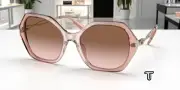 COACH HC8315 564013 Irregular Grad Trans Peach Brown Rose 57 m Womens Sunglasses