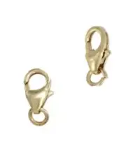 Solid 14k Yellew gold trigger lobster clasp open jump ring small medium large