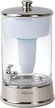 ZeroWater ZBD-040-1, 40 Cup Ready-Pour Glass 5-Stage Water Filter Dispenser, NSF Certified to Reduce Lead, Other Heavy Metals and PFOA/PFOS, Clear Glass with Chrome Stand