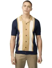 [Ben Sherman] Resort Neck Botton Through Polo in Dark Navy