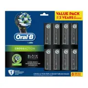 Oral-B CrossAction Brush Head Refill 8 Pack - Black