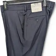 Kenneth Cole Men’s Ready Flex Slim Fit Suit Dress Pants Navy Blue Plaid 37x32
