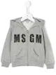 MSGM logo 灰色連帽長袖外套 18m 小童 內刷毛