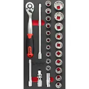 25pc Ampro 1/2" Drive Metric & Imperial Fits All Wrench Socket Set TS55842