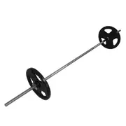 28kg Ez Grip Cast Iron Barbell Weight Set - 180cm Bar + 20kg Iron Weight Plates