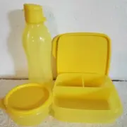 Tupperware Back To School 3pc Set Yellow / FREE SHIPPING