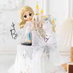 PVC白色艾莎生日蛋糕裝飾艾莎公主手工雪寶雪城生日蛋糕裝飾雪寶玩具