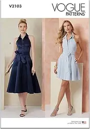[Vogue] Sewing Patterns V2103Y5 Misses' Dress in Two Lengths and Tie Belt Y5 (18-20-22-24-26)