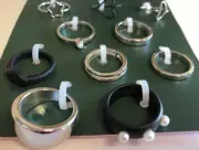 NEW-Wild Fable 10-Ring Jewelry Set-Silver/Black- assorted sizes