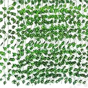 Lenamos 24 Pack 131 Feet(40m) Artificial Ivy Greenery Garland, Fake Vines Hanging Plants Backdrop for Room Bedroom Wall Decor, Green Leaves for Jungle Theme Party Wedding Decoration (Pothos)