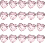 sourcing map 20 Pcs 3D Heart Pink Nail Rhinestones K9 Glass Crystal Rhinestones Pointed Back Crooked Heart Gems for Nail Charm Art DIY Decoration Craft 8x8mm